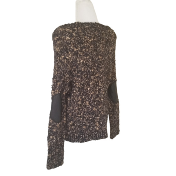 Michael Stars Crop Fisherman Sweater, leather elbow - Size XS - Picture 5 of 7